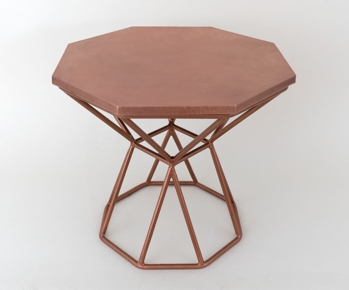 Copper Octagonal Center Table