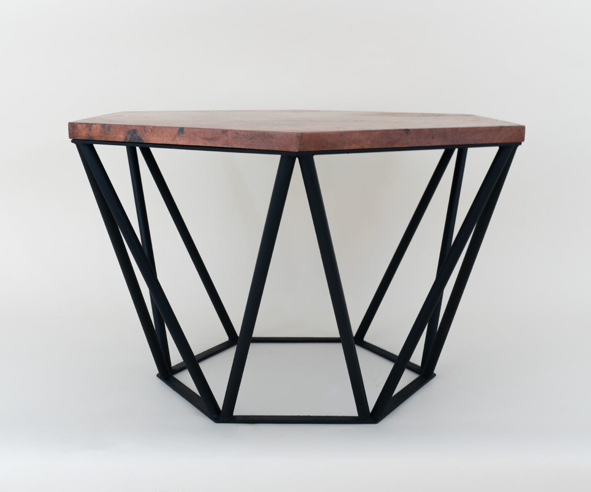 Copper Hexagonal Center Table