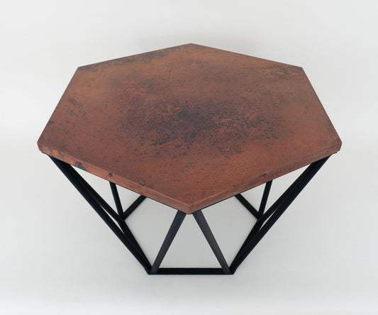 Mesa de Centro Hexagonal en Cobre