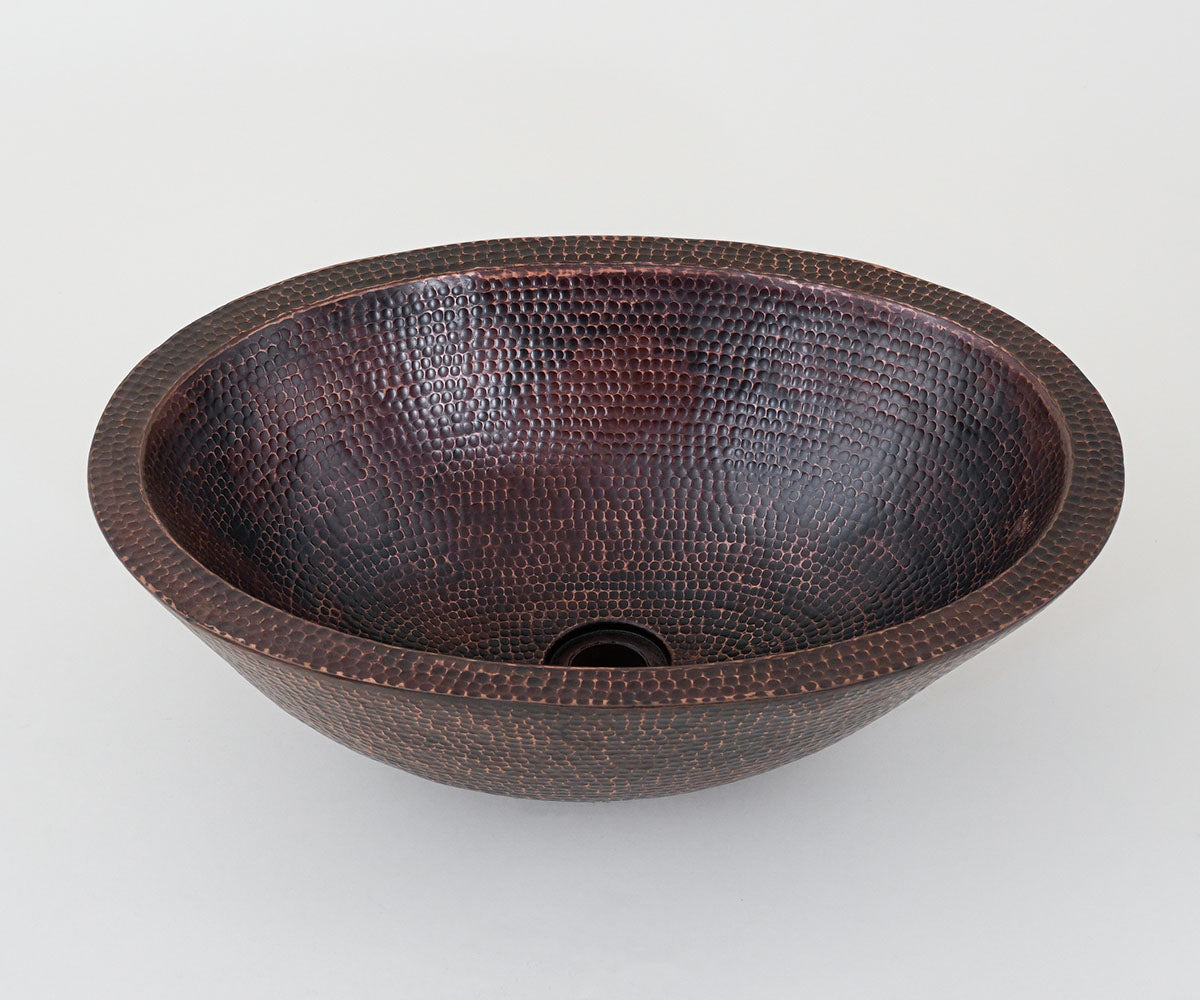 Copper Oval Vessel Sink Double Wall