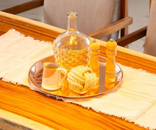 Premium Charola Redonda en Cobre Liso