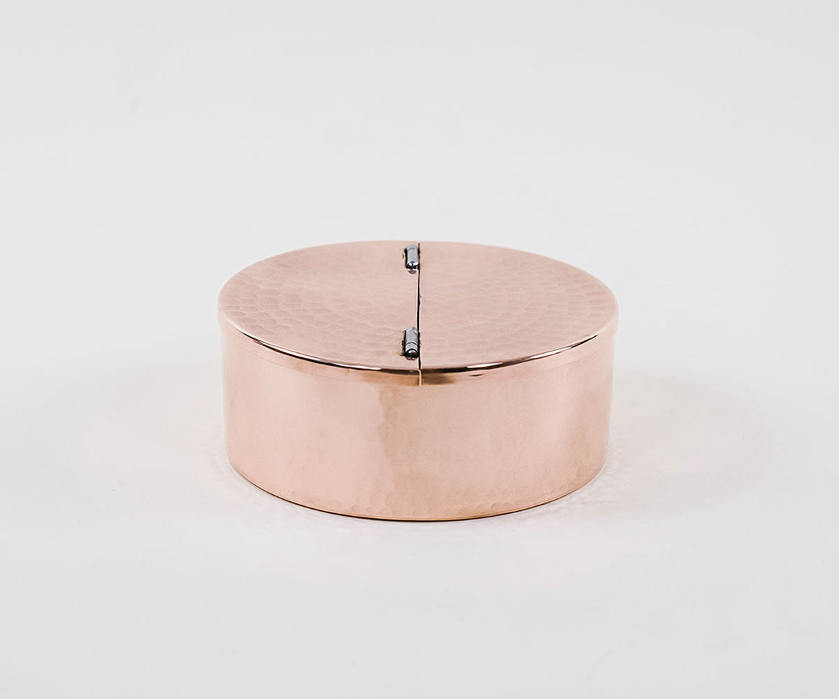 Copper Round Jewelry Box