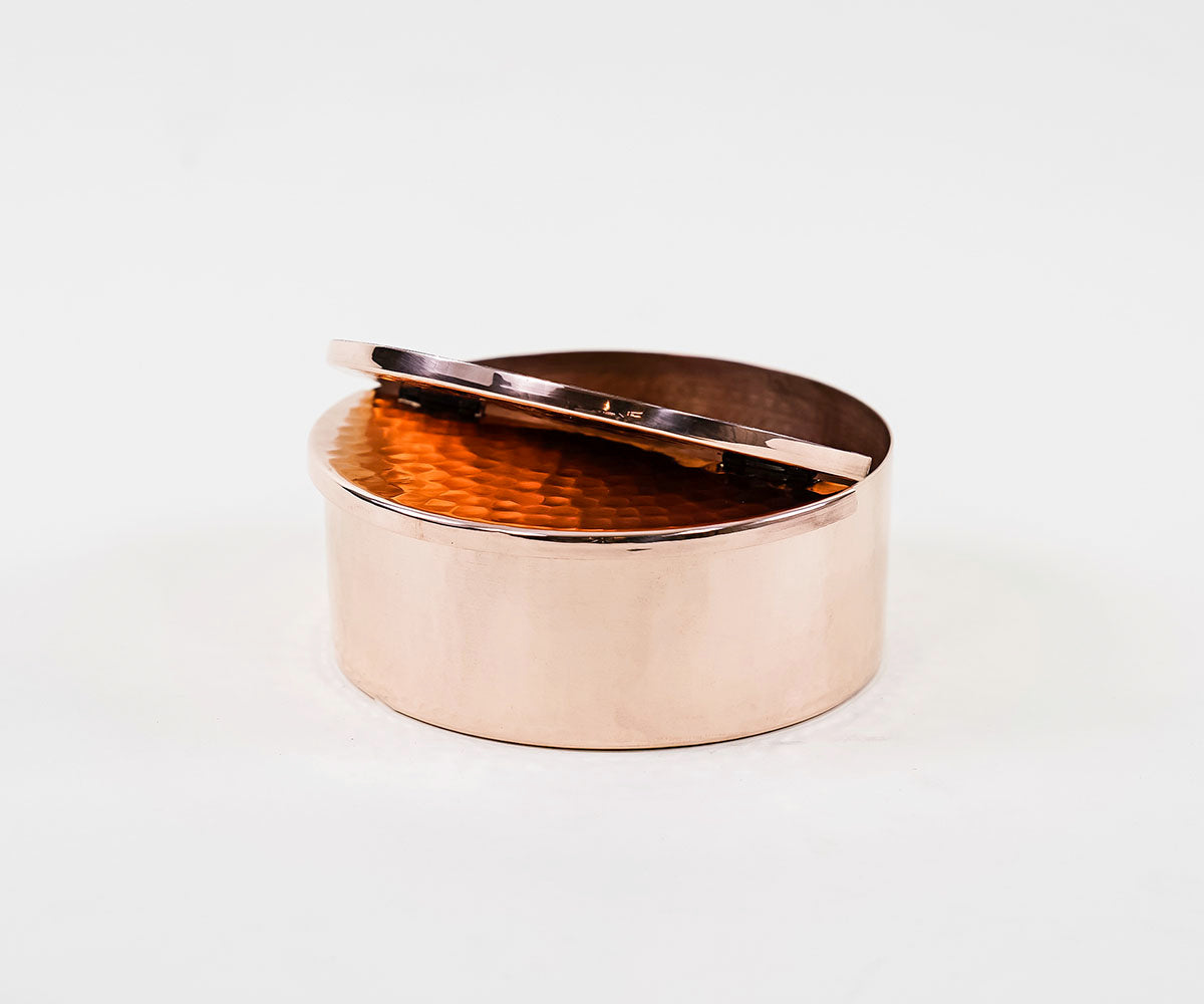 Copper Round Jewelry Box
