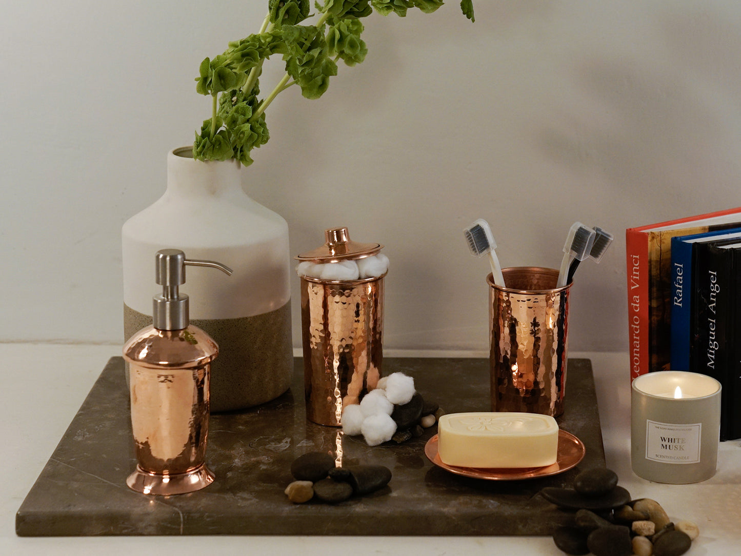 accesorios para baño en cobre